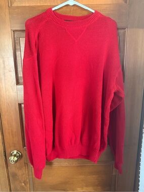 VINTAGE CROFT & BARROW RED COTTON PULLOVER